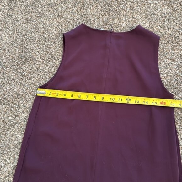 Aritzia Babaton Flowy Dressy Tank Top Blouse Purple Size Small Zipper Back - Picture 7 of 7